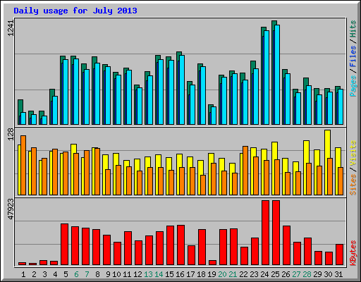 Daily usage for July 2013
