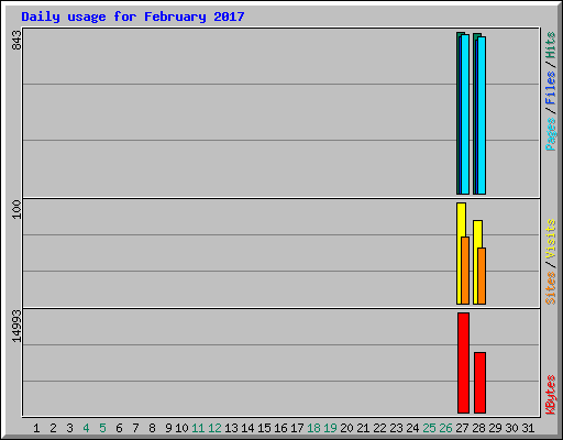 Daily usage for February 2017