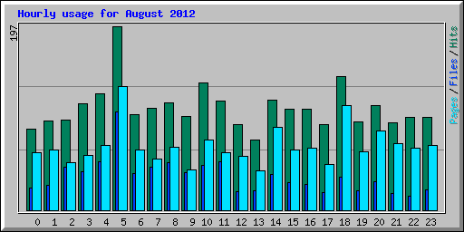 Hourly usage for August 2012