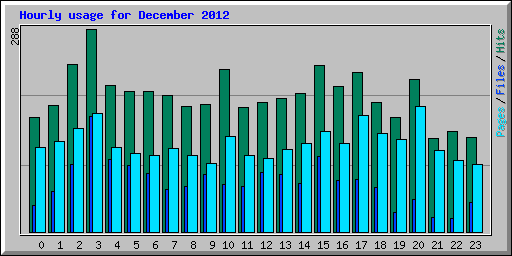 Hourly usage for December 2012
