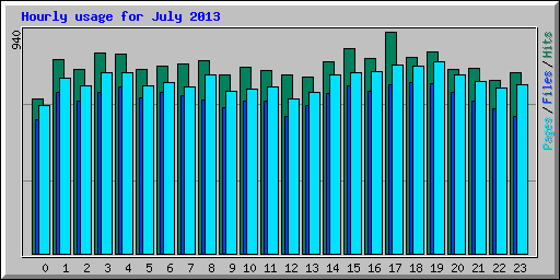 Hourly usage for July 2013