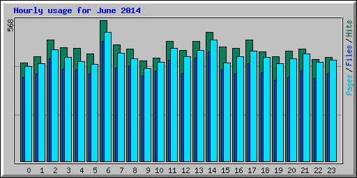 Hourly usage for June 2014