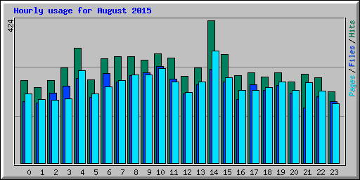 Hourly usage for August 2015