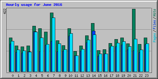 Hourly usage for June 2016