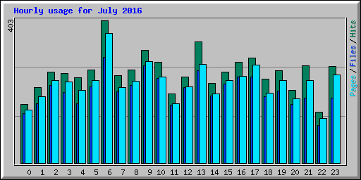 Hourly usage for July 2016