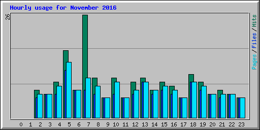Hourly usage for November 2016