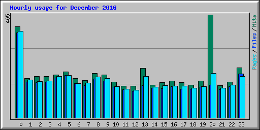 Hourly usage for December 2016